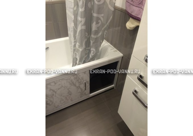 Раздвижной экран EUROPLEX Комфорт серый мрамор – купить по цене 6250 руб. в интернет-магазине в городе Киров картинка 4