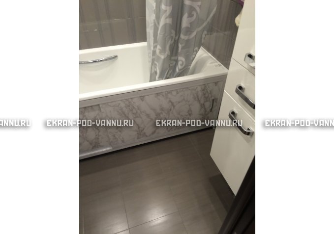 Раздвижной экран EUROPLEX Комфорт серый мрамор – купить по цене 6250 руб. в интернет-магазине в городе Киров картинка 3