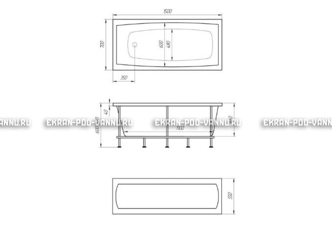 Акриловая ванна 1MarKa Melora 150x70 – купить по цене 12300 руб. в интернет-магазине в городе Киров картинка 4