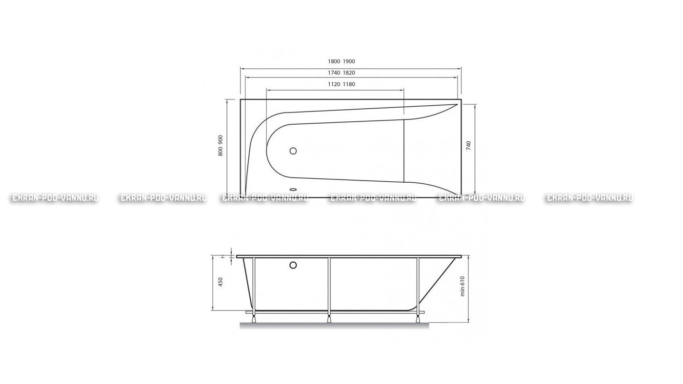 Акриловая ванна Vayer Boomerang 180x80 – купить по цене 43210 руб. в интернет-магазине в городе Киров картинка 15