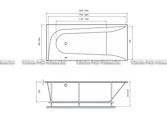 Акриловая ванна Vayer Boomerang 180x80 – купить по цене 43210 руб. в интернет-магазине в городе Киров картинка 4